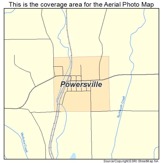 Powersville, MO location map 