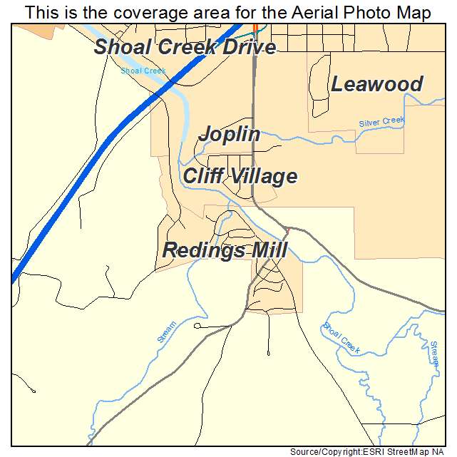 Redings Mill, MO location map 