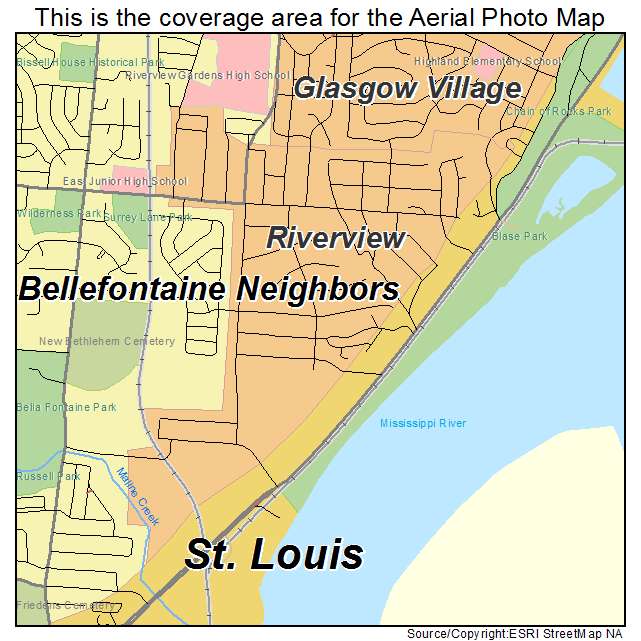 Riverview, MO location map 