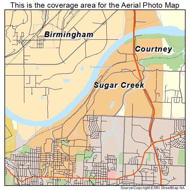 Sugar Creek, MO location map 