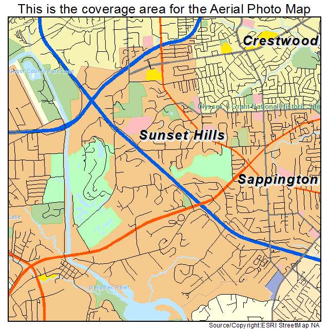 Sunset Hills, MO location map 