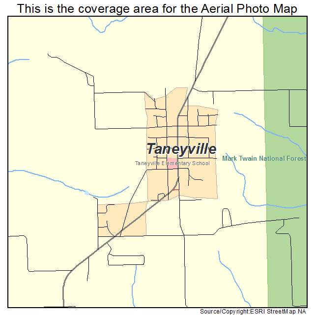 Taneyville, MO location map 