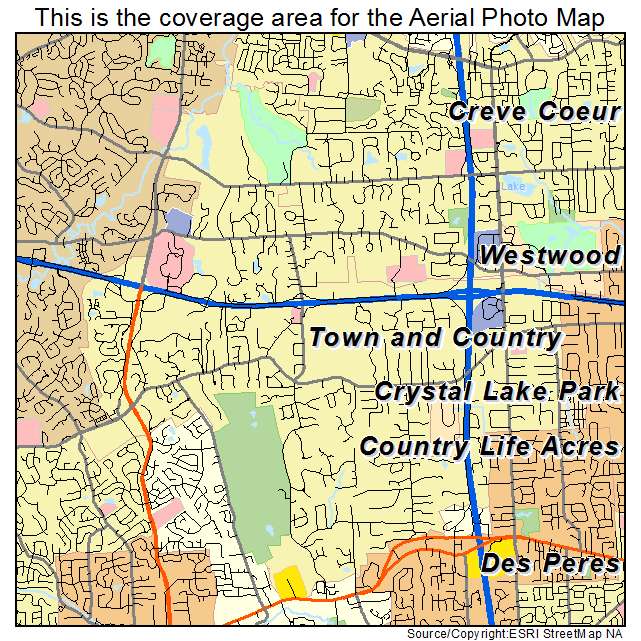 Town and Country, MO location map 