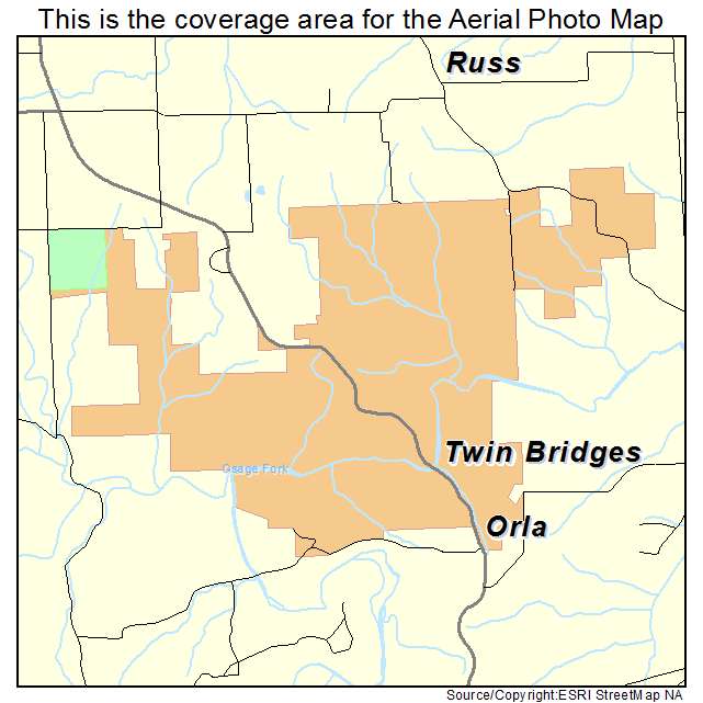 Twin Bridges, MO location map 