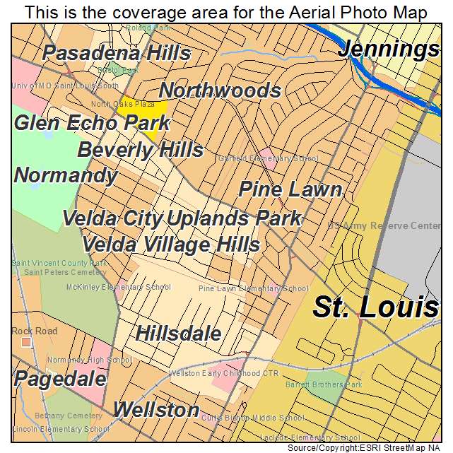 Uplands Park, MO location map 