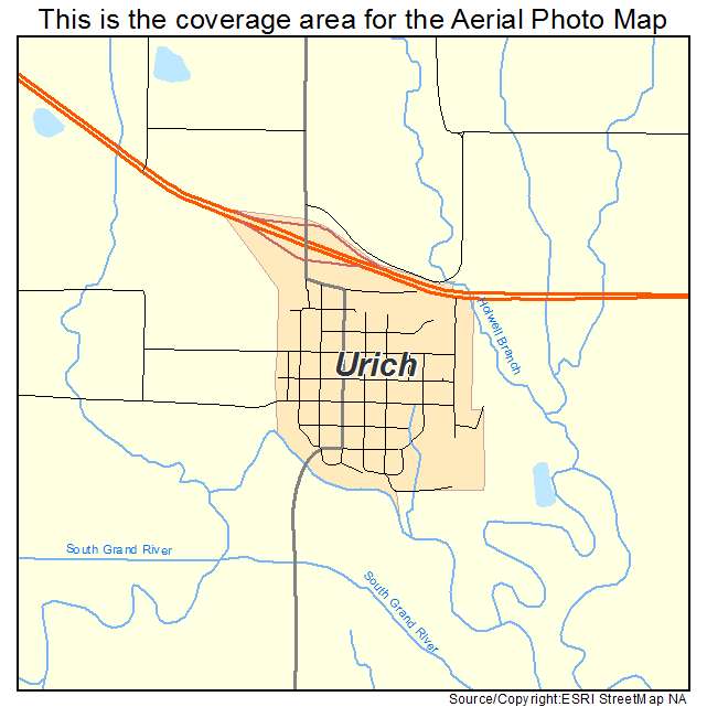 Urich, MO location map 