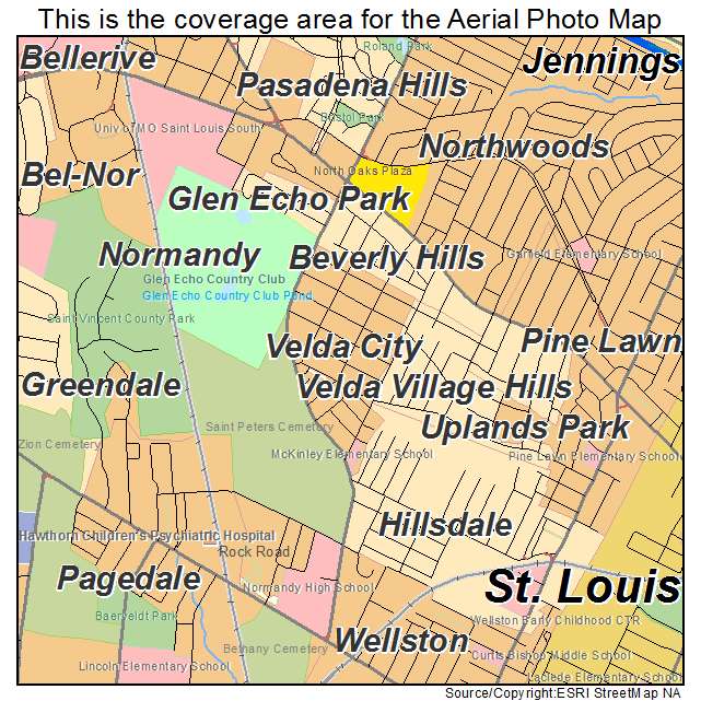 Velda City, MO location map 