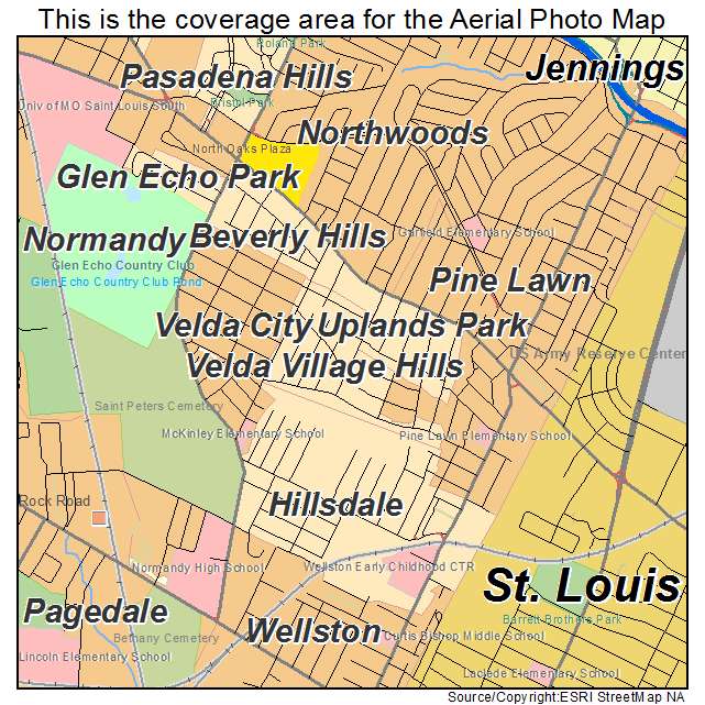 Velda Village Hills, MO location map 