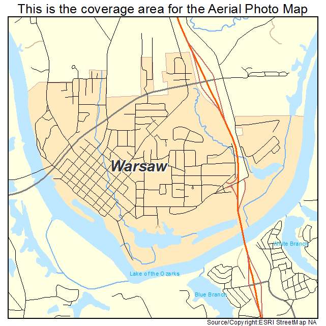 Warsaw, MO location map 