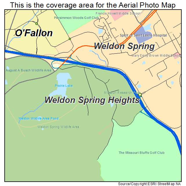 Weldon Spring Heights, MO location map 