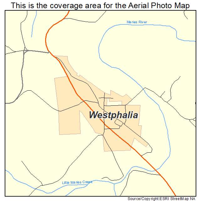 Westphalia, MO location map 
