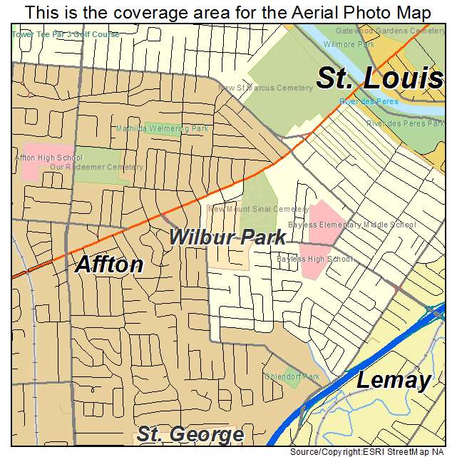 Wilbur Park, MO location map 