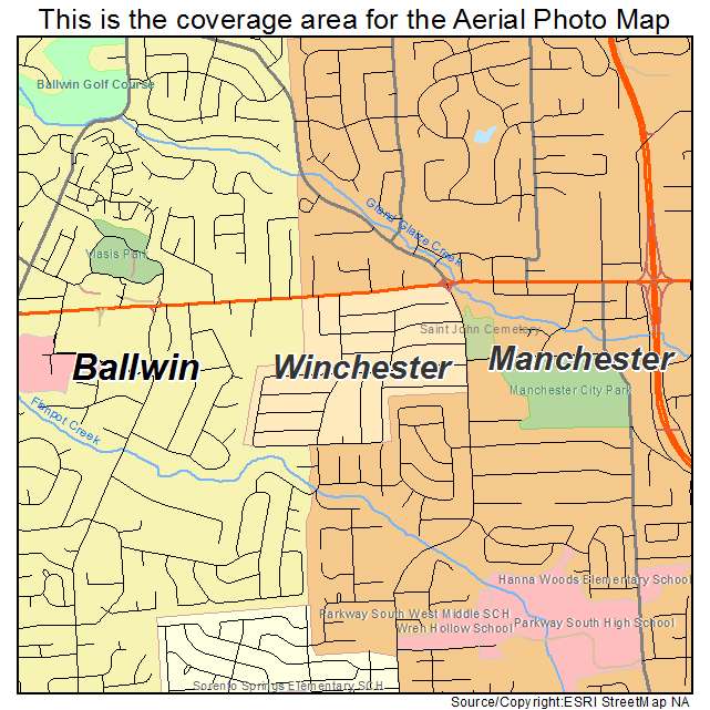 Winchester, MO location map 