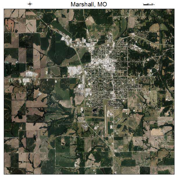 Marshall, MO air photo map