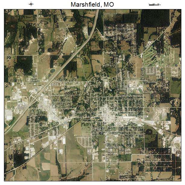 Marshfield, MO air photo map