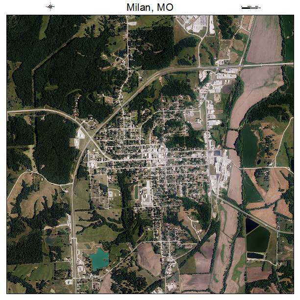 Milan, MO air photo map