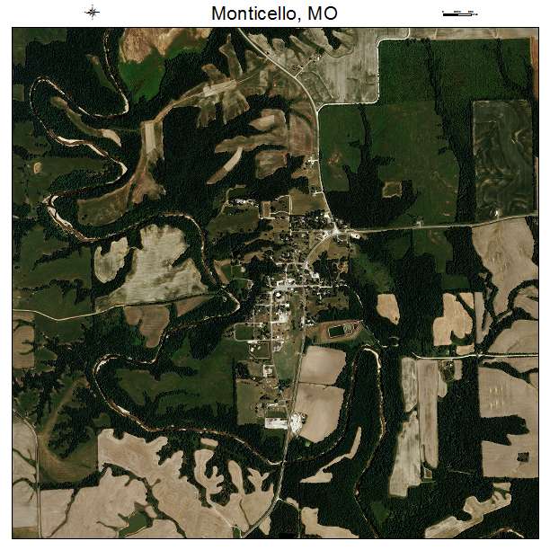 Monticello, MO air photo map