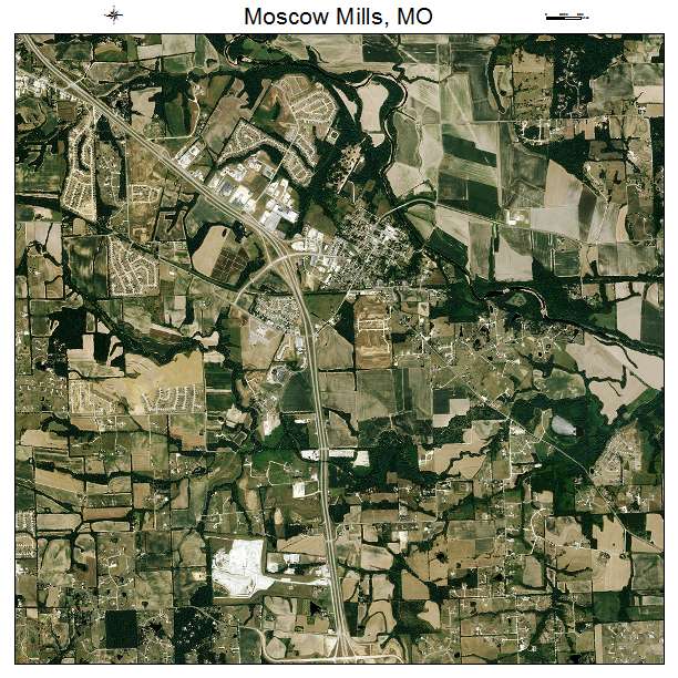 Moscow Mills, MO air photo map