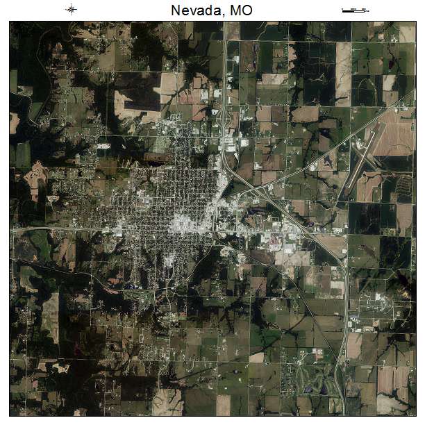 Nevada, MO air photo map