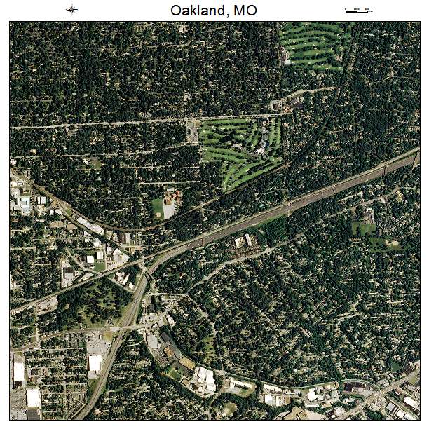 Oakland, MO air photo map