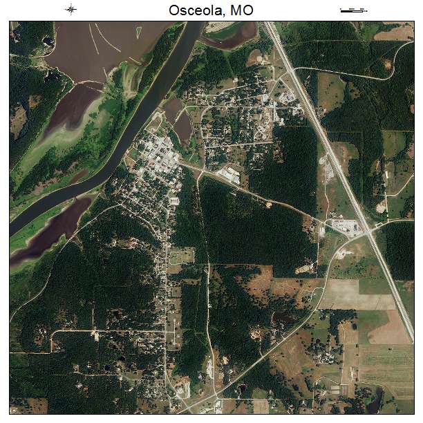 Osceola, MO air photo map