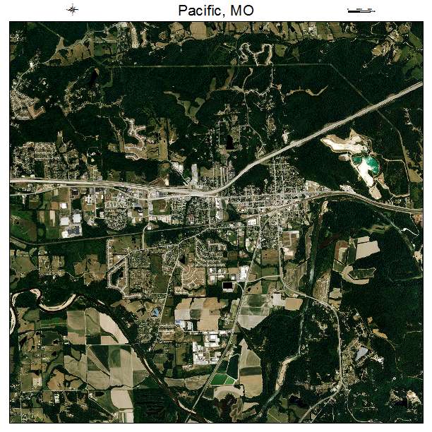 Pacific, MO air photo map