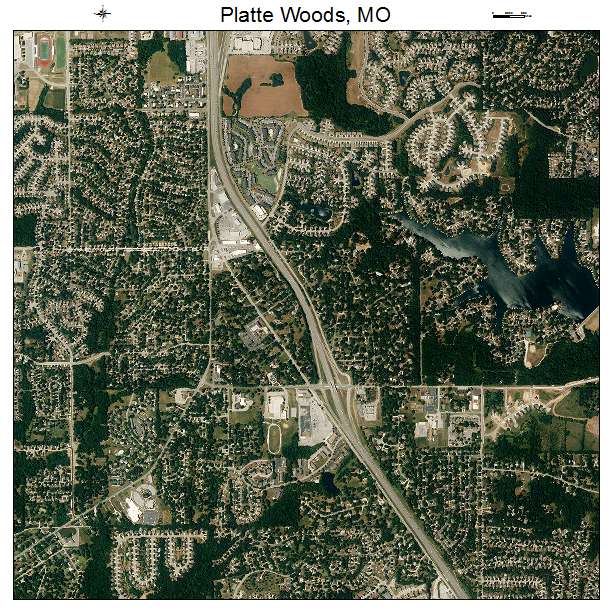 Platte Woods, MO air photo map