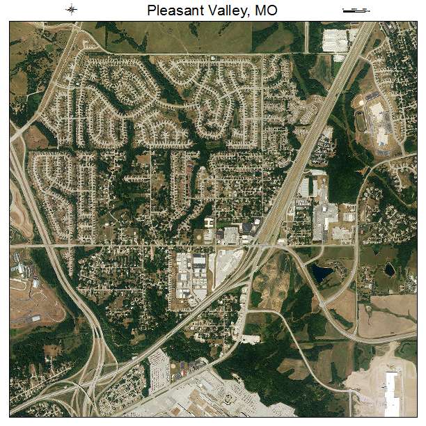 Pleasant Valley, MO air photo map