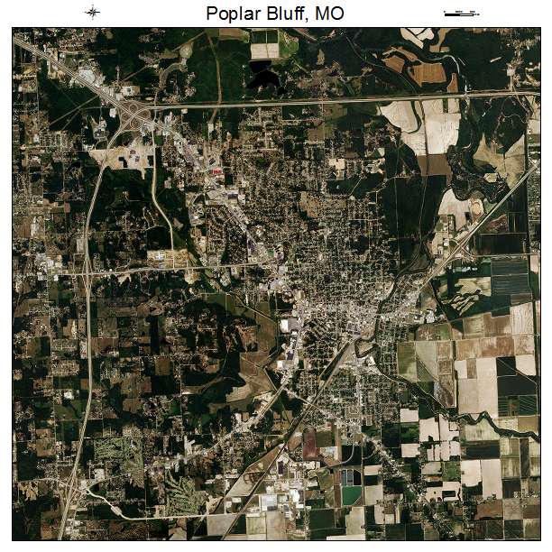 Poplar Bluff, MO air photo map