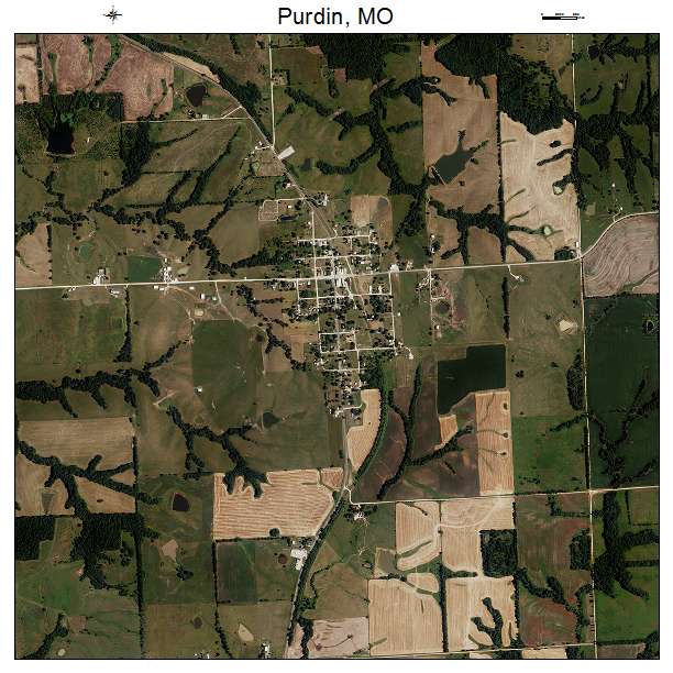 Purdin, MO air photo map