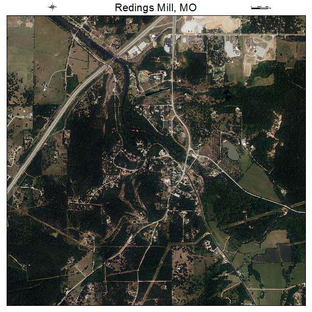 Redings Mill, MO air photo map