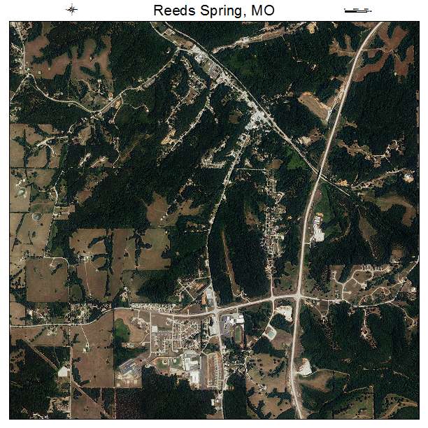 Reeds Spring, MO air photo map