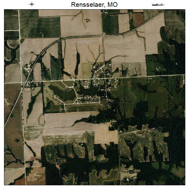 Rensselaer, MO air photo map