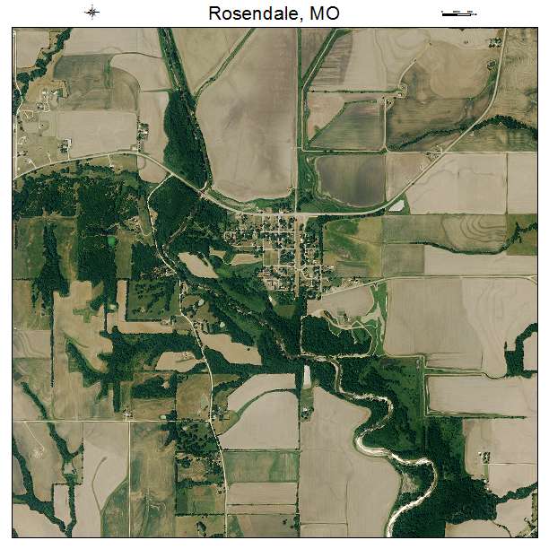 Rosendale, MO air photo map