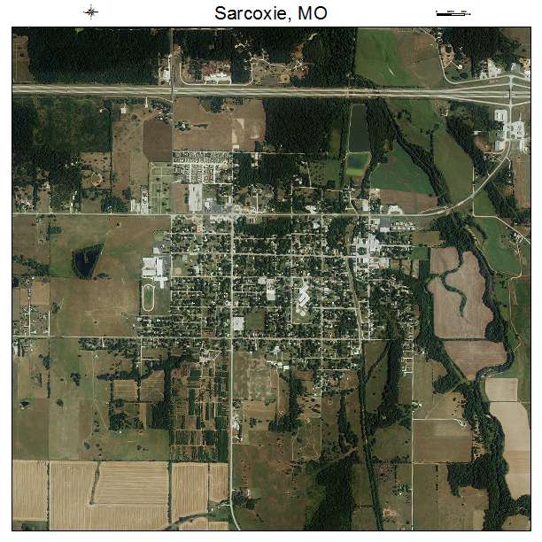 Sarcoxie, MO air photo map