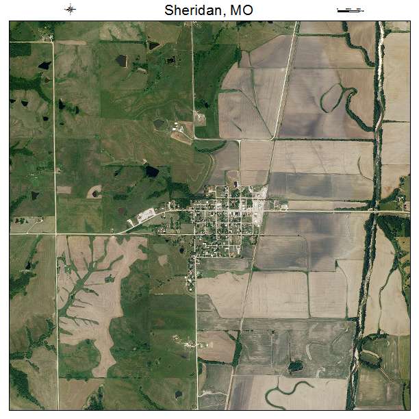 Sheridan, MO air photo map