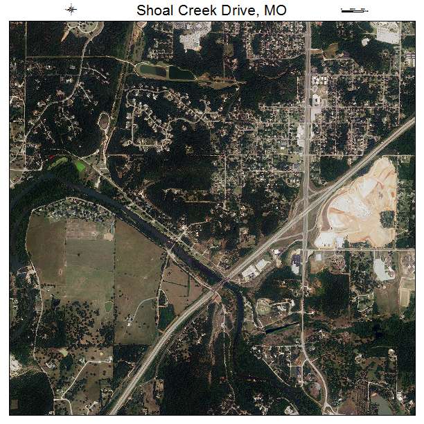 Shoal Creek Drive, MO air photo map