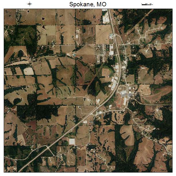 Spokane, MO air photo map