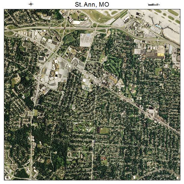 St Ann, MO air photo map