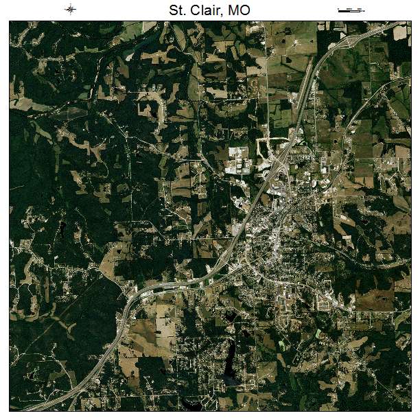 St Clair, MO air photo map
