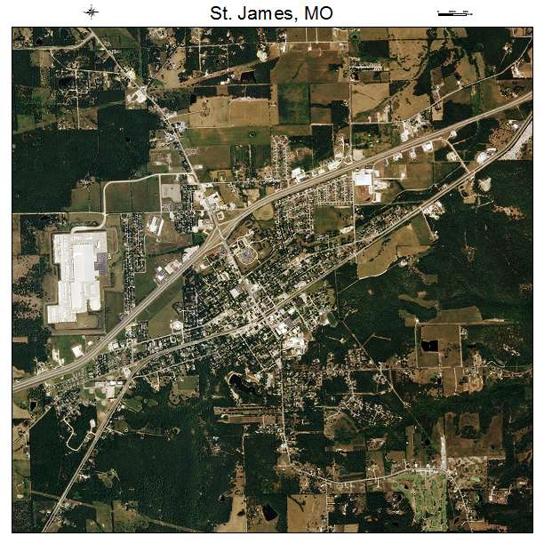 St James, MO air photo map