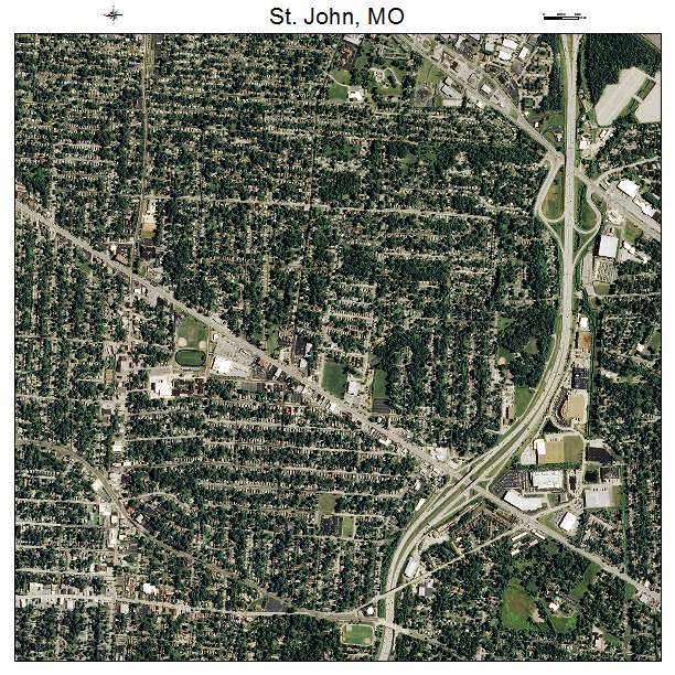 St John, MO air photo map