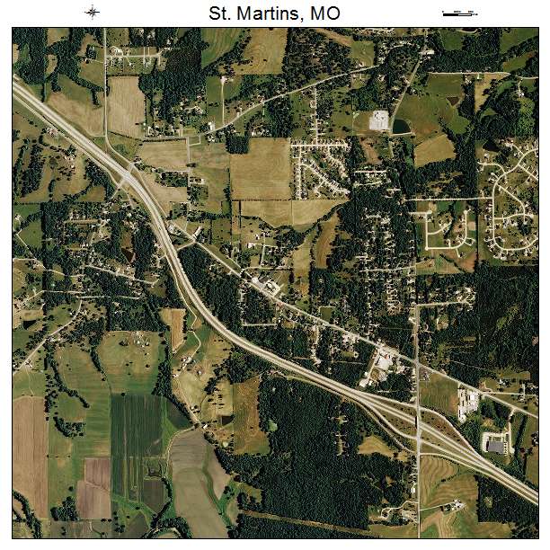 St Martins, MO air photo map