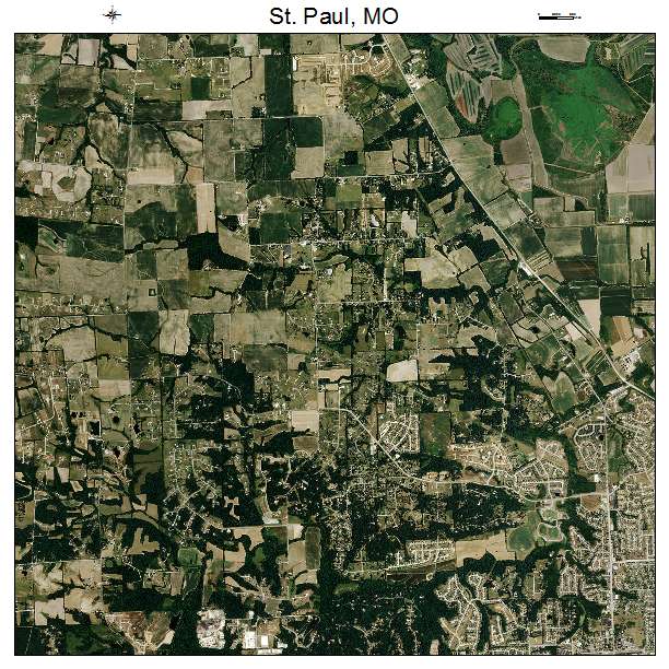 St Paul, MO air photo map