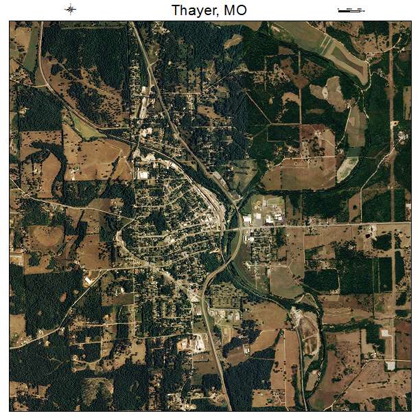 Thayer, MO air photo map