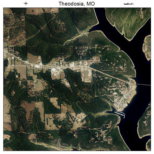 Theodosia, MO air photo map