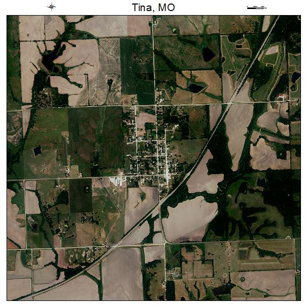 Tina, MO air photo map