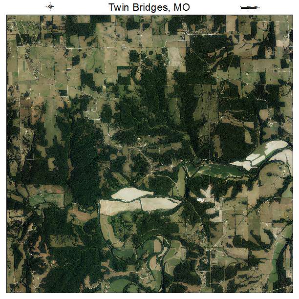 Twin Bridges, MO air photo map