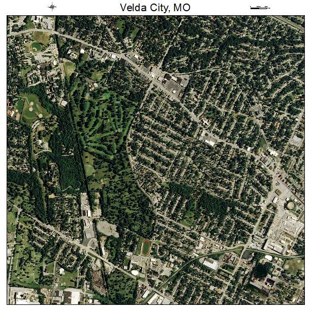 Velda City, MO air photo map