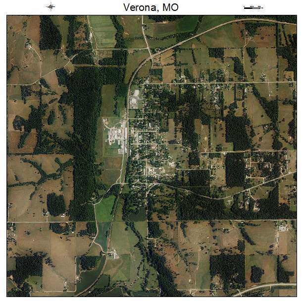 Verona, MO air photo map